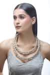 Shop_Just Shradhas_Brown Natural Stone Embellished Choker Necklace _Online_at_Aza_Fashions
