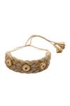Shop_Just Shradhas_Brown Natural Stones Embellished Choker Necklace _at_Aza_Fashions