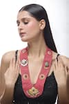 Buy_Just Shradhas_Red Natural Stones Embellished Long Necklace _Online_at_Aza_Fashions