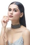 Buy_Just Shradha's_Silver Plated Beads Embellished Choker Necklace _at_Aza_Fashions