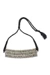 Shop_Just Shradha's_Silver Plated Beads Embellished Choker Necklace _at_Aza_Fashions