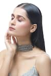 Buy_Just Shradha's_Silver Plated Beads Embellished Choker Necklace _Online_at_Aza_Fashions