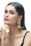 Buy_Just Shradha's_Gold Plated Pearls Embellished Jhumka Earrings _at_Aza_Fashions