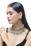 Buy_Just Shradha's_Multi Color Pearls Embellished Choker Necklace Set _at_Aza_Fashions