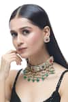 Just Shradha's_Multi Color Pearls Embellished Choker Necklace Set _at_Aza_Fashions