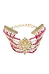 Buy_Just Shradha's_Red Pearls Embellished Bracelet _Online_at_Aza_Fashions