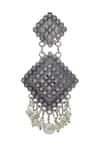 Just Shradha's_Silver Plated Pearls Embellished Dangler Earrings _at_Aza_Fashions