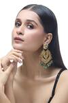 Buy_Just Shradha's_Multi Color Stones Carved Mandala Earrings _at_Aza_Fashions