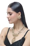 Just Shradha's_Gold Plated Stone Crescent Moon Carved Pendant Necklace Set _Online_at_Aza_Fashions