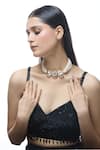 Just Shradha's_Gold Plated Pearl Carved Floret Motif Necklace _Online_at_Aza_Fashions