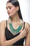 Buy_Just Shradha's_Green Stone Layered Work Necklace _at_Aza_Fashions