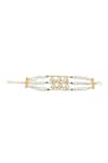 Shop_Just Shradha's_Gold Plated Bead Floret Carved Bracelet _at_Aza_Fashions