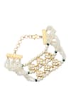 Just Shradha's_Gold Plated Bead Floret Carved Bracelet _Online_at_Aza_Fashions