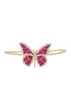 Shop_Just Shradha's_Magenta Stones Butterfly Carved Bracelet _at_Aza_Fashions