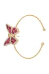 Shop_Just Shradha's_Magenta Stones Butterfly Carved Bracelet _Online_at_Aza_Fashions