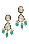 Shop_Just Shradha's_Multi Color Natural Stone Embellished Earrings _at_Aza_Fashions