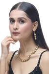 Buy_Just Shradha's_Gold Plated Natural Stone Studded Necklace Set _at_Aza_Fashions