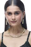 Buy_Just Shradha's_Gold Plated Natural Stone Studded Necklace Set 