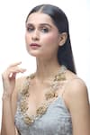 Buy_Just Shradha's_Gold Plated Shell Embellished Necklace _at_Aza_Fashions