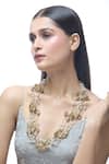 Just Shradha's_Gold Plated Shell Embellished Necklace _Online_at_Aza_Fashions