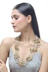 Buy_Just Shradha's_Gold Plated Shell Embellished Necklace _Online_at_Aza_Fashions