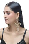 Shop_Just Shradha's_Multi Color Natural Stone Floral Carved Cutwork Earrings _Online_at_Aza_Fashions