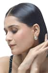 Buy_Just Shradha's_Gold Plated Natural Stone Oval Shaped Stud Earrings _at_Aza_Fashions