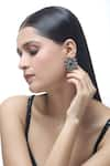 Buy_Just Shradha's_Silver Plated Floral Carved Earrings _at_Aza_Fashions