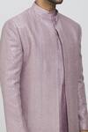 Shop_Priti Sahni_Purple Silk Sequins, Embroidery Sherwani Pant Set _Online_at_Aza_Fashions