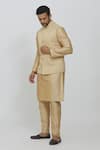 Shop_Priti Sahni_Beige Georgette, Silk Embroidery Bundi Jacket And Kurta Set _Online_at_Aza_Fashions