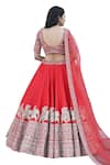 Buy_TANUSHAVY COUTURE_Red Pure Handloom Cotton Embroidery Dabka Carnival Elephant Bridal Lehenga Set 