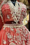 Shop_TANUSHAVY COUTURE_Red Pure Handloom Cotton Embroidery Dabka Dori Floral Butti Bridal Lehenga Set 