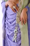 Shop_Basanti - Kapde Aur Koffee_Purple Crepe Placement Embroidery Mirror Work The Horizon And Draped Skirt Set _at_Aza_Fashions