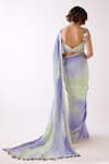 Basanti - Kapde Aur Koffee_Purple Crepe Embroidery Sequin The Sea Shell Horizon Saree With Blouse _Online_at_Aza_Fashions