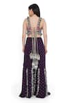 Payal Singhal_Purple Georgette Embroidery Mukaish Halter Neck Tribe Vibe Choli With Sharara _Online_at_Aza_Fashions