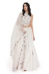 Buy_Payal Singhal_Off White Silk Embroidery Halter Neck Petal Bloom Choli With Sharara _at_Aza_Fashions