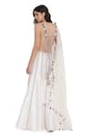 Payal Singhal_Off White Silk Embroidery Halter Neck Petal Bloom Choli With Sharara _Online_at_Aza_Fashions