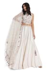 Buy_Payal Singhal_Off White Silk Embroidery Halter Neck Petal Bloom Choli With Sharara 