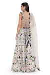 Payal Singhal_Off White Dupion Silk Embroidery Lotus Garden Leaf Neck Choli Sharara Set _Online_at_Aza_Fashions
