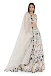 Buy_Payal Singhal_Off White Dupion Silk Embroidery Lotus Garden Leaf Neck Choli Sharara Set _Online_at_Aza_Fashions