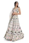 Shop_Payal Singhal_Off White Dupion Silk Embroidery Lotus Garden Leaf Neck Choli Sharara Set _at_Aza_Fashions