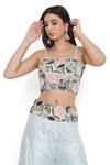 Shop_Payal Singhal_Blue Dupion Silk Embroidery Iris Bloom Open Scallop Border Jacket Sharara Set 
