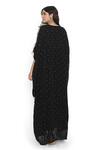 Payal Singhal_Black Mukaish Georgette Embroidered Floral Notched Kaftan With Jogger Pant _Online_at_Aza_Fashions