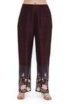 Buy_Payal Singhal_Purple Dupion Silk Embroidered Floral Notched Tasseled Kurta Pant Set 