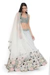 Buy_Payal Singhal_Ivory Dupion Silk Embroidered Floral Scoop Thread And Bead Lehenga Set _at_Aza_Fashions