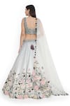 Payal Singhal_Ivory Dupion Silk Embroidered Floral Scoop Thread And Bead Lehenga Set _Online_at_Aza_Fashions