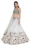 Shop_Payal Singhal_Ivory Dupion Silk Embroidered Floral Scoop Thread And Bead Lehenga Set _at_Aza_Fashions