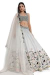 Shop_Payal Singhal_Ivory Dupion Silk Embroidered Floral Scoop Thread And Bead Lehenga Set 