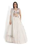 Buy Payal Singhal Ivory Organza, Georgette Embroidery Sweetheart Neck Floral Ruffled Lehenga Set at Aza Fashions Buy_Payal Singhal_Ivory Organza, Georgette Embroidery Sweetheart Neck Floral Ruffled Lehenga Set _at_Aza_Fashions