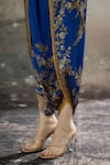 Buy_Rajdeep Ranawat_Blue Poncho Top Silk Block Printed Floral Mandarin Ramona And Dhoti Pant Set 